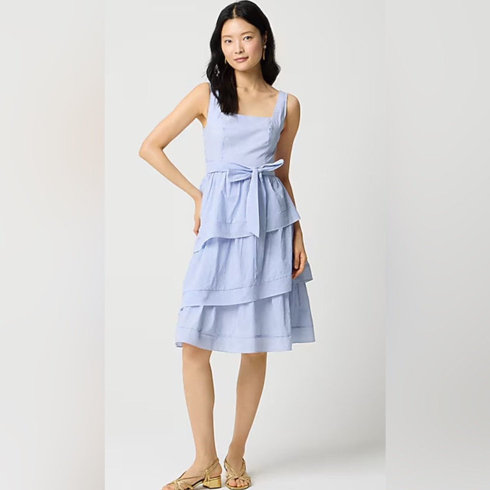J. Crew Factory Light Blue Layered Midi Dress